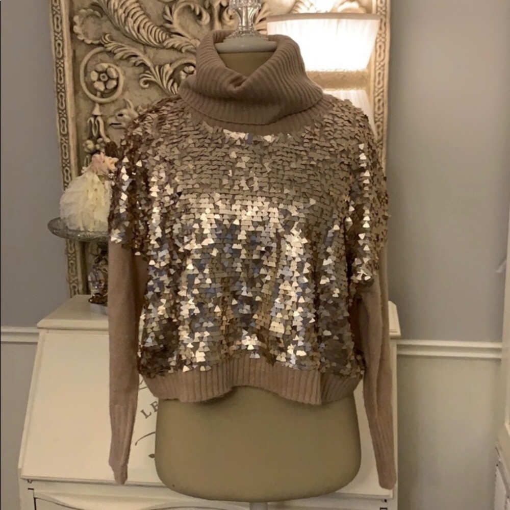 Gianni Bini Sequin Crop Sweater